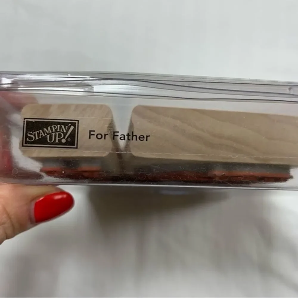 Vintage Stampin Up Retired For Father Stamping Stamp Set Rubber Wood Mount Dog
